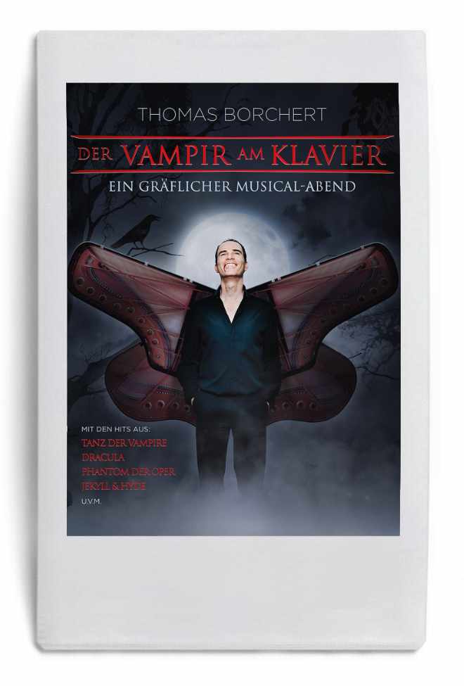 Thomas Borchert Vampir am Klavier Klasse Künstler Polaroidrahmen